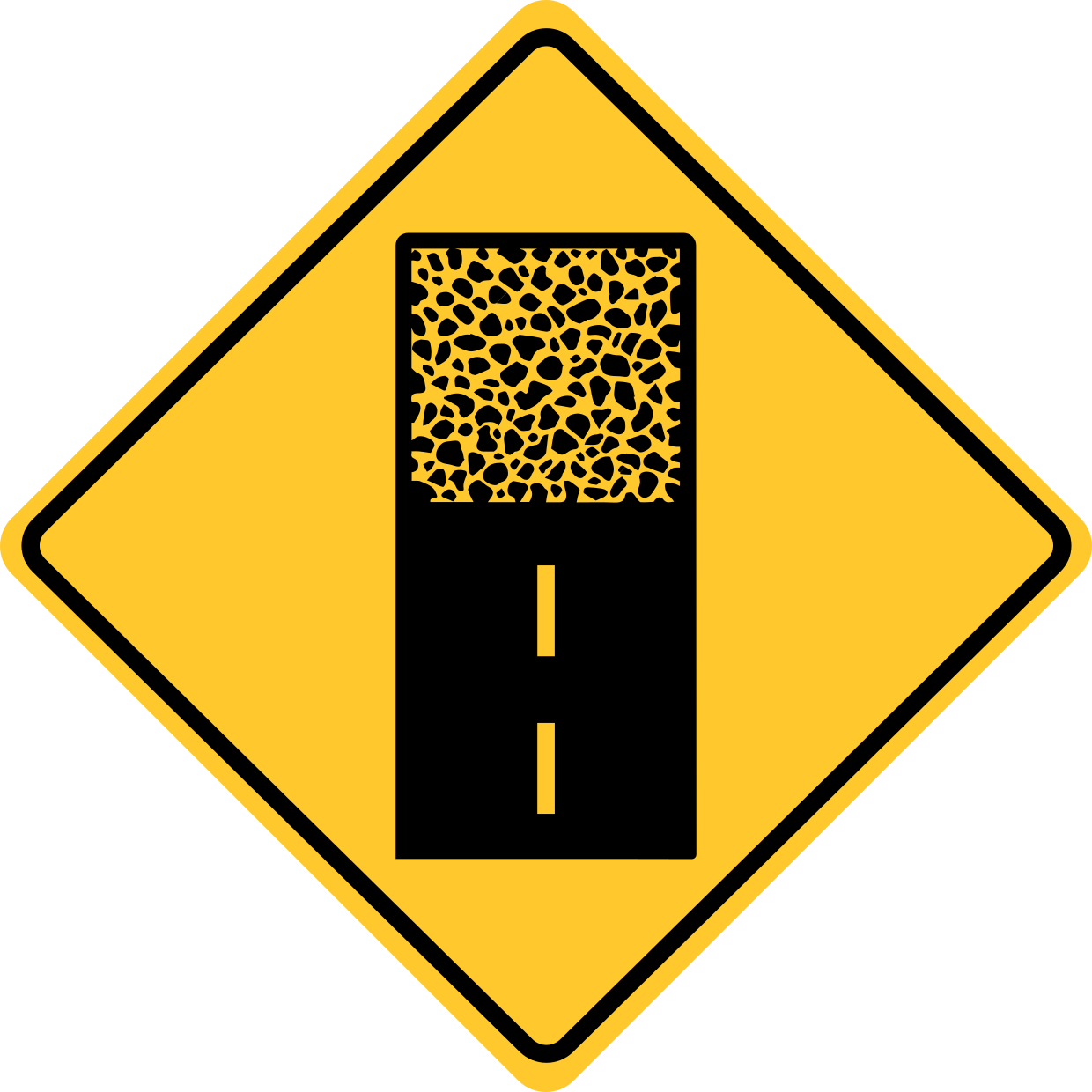 user_9655　YeLLOW CORN HIGHWAY Pavement Ends Symbol Yellow Diamond Road Sign Template